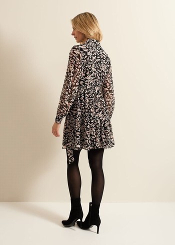 Phase Eight Aisling Leopard Swing Dress Black Australia | MD7924518